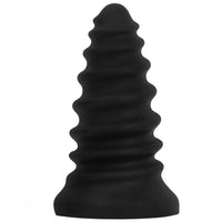 4.92in 5.7in 6.69in 7.48in Black Silicone Screws Anal Dilator Dildo
