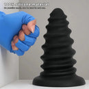 4.92in 5.7in 6.69in 7.48in Black Silicone Screws Anal Dilator Dildo