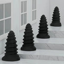 4.92in 5.7in 6.69in 7.48in Black Silicone Screws Anal Dilator Dildo
