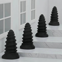 4.92in 5.7in 6.69in 7.48in Black Silicone Screws Anal Dilator Dildo