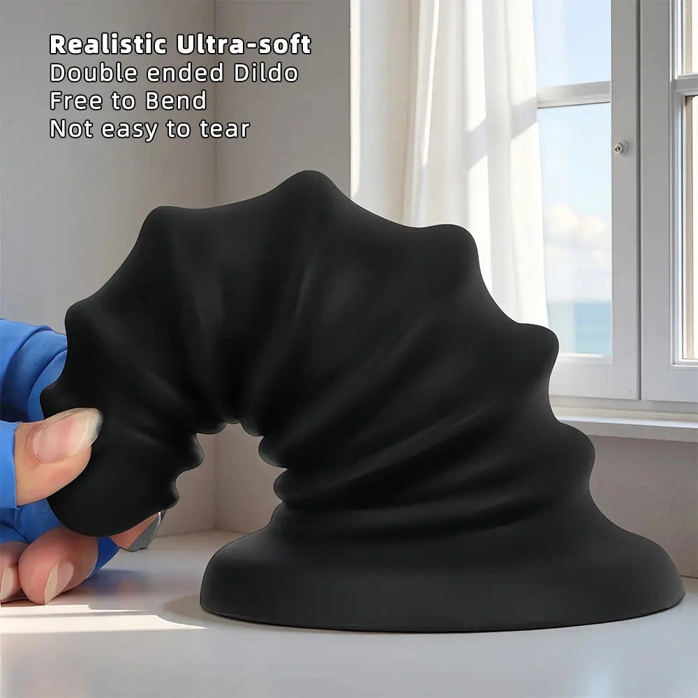 4.92in 5.7in 6.69in 7.48in Black Silicone Screws Anal Dilator Dildo