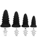 4.92in 5.7in 6.69in 7.48in Black Silicone Screws Anal Dilator Dildo