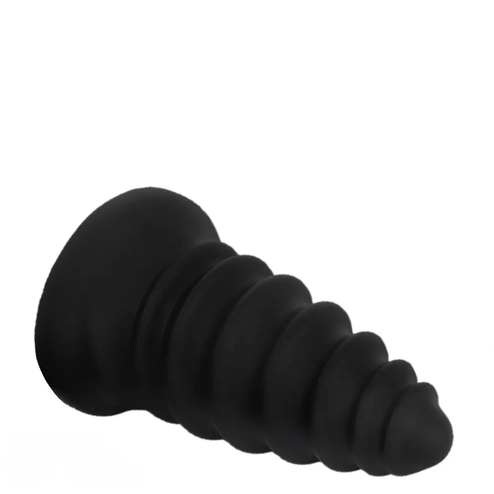 4.92in 5.7in 6.69in 7.48in Black Silicone Screws Anal Dilator Dildo