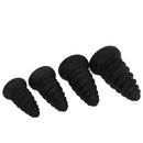 4.92in 5.7in 6.69in 7.48in Black Silicone Screws Anal Dilator Dildo