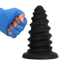 4.92in 5.7in 6.69in 7.48in Black Silicone Screws Anal Dilator Dildo