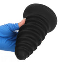 4.92in 5.7in 6.69in 7.48in Black Silicone Screws Anal Dilator Dildo