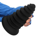 4.92in 5.7in 6.69in 7.48in Black Silicone Screws Anal Dilator Dildo
