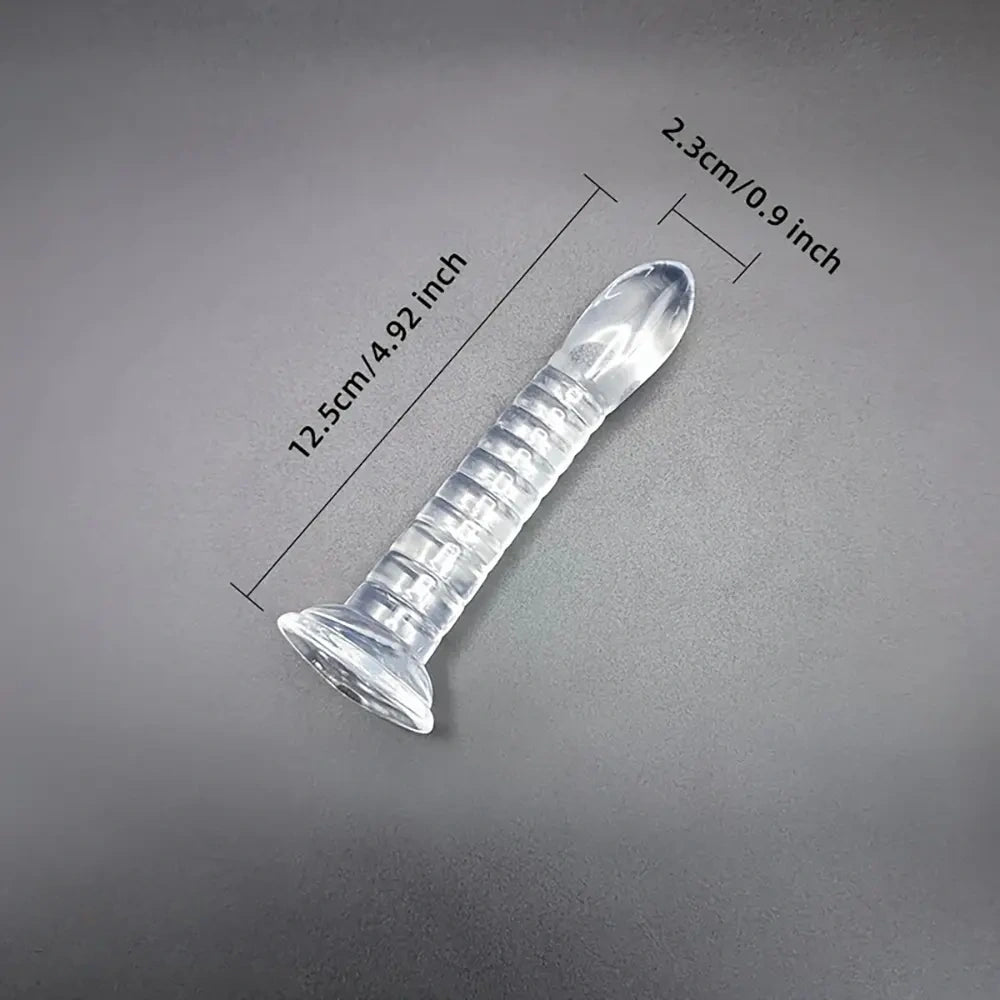 4.92in 5.7in 6.88in Transparent Thread Simulation Penis Crystal Cock Dildo