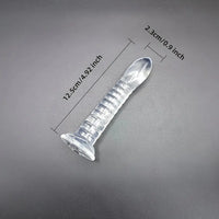 4.92in 5.7in 6.88in Transparent Thread Simulation Penis Crystal Cock Dildo
