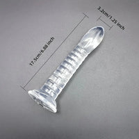 4.92in 5.7in 6.88in Transparent Thread Simulation Penis Crystal Cock Dildo