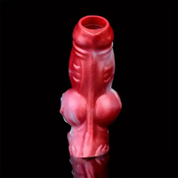 4.92in 5.83in Silicone Soft Dildo Sleeve Dog Animal Knotted Penis Extender