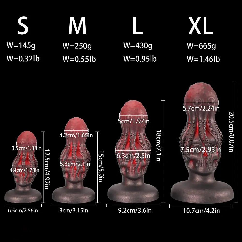 4.92in 5.9in 7.1in 8.07in Octopus Monster Fantasy Silicone Dildo