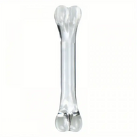 4.92in 6.69in Double-Headed Clear Transparent Glass Anal Plug Dildo
