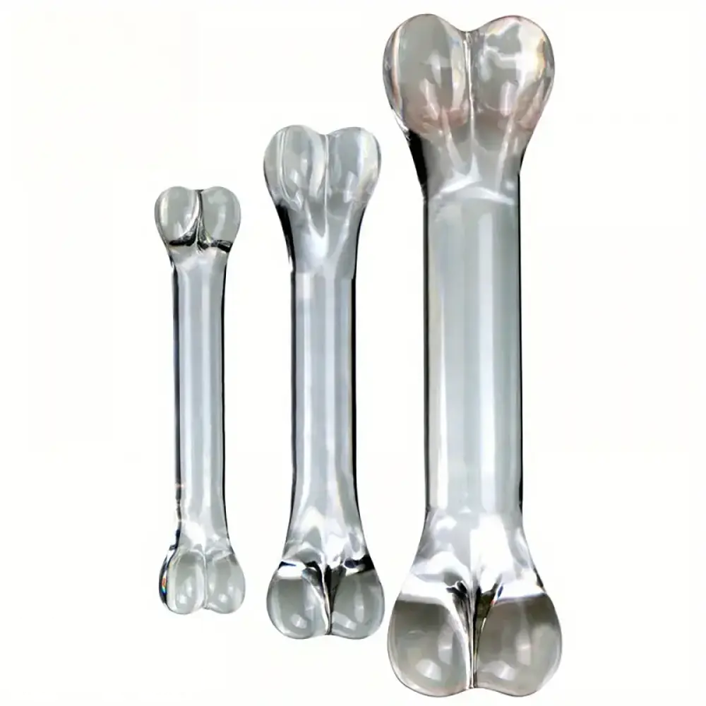 4.92in 6.69in Double-Headed Clear Transparent Glass Anal Plug Dildo