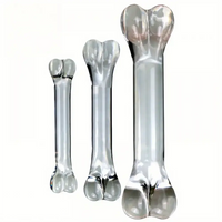 4.92in 6.69in Double-Headed Clear Transparent Glass Anal Plug Dildo