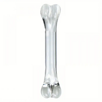 4.92in 6.69in Double-Headed Clear Transparent Glass Anal Plug Dildo