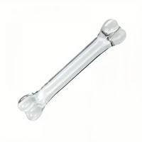 4.92in 6.69in Double-Headed Clear Transparent Glass Anal Plug Dildo