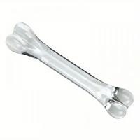 4.92in 6.69in Double-Headed Clear Transparent Glass Anal Plug Dildo