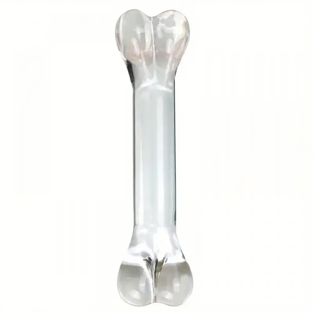 4.92in 6.69in Double-Headed Clear Transparent Glass Anal Plug Dildo