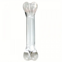 4.92in 6.69in Double-Headed Clear Transparent Glass Anal Plug Dildo