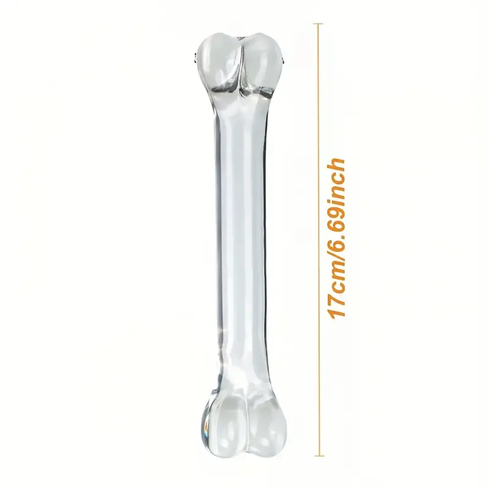 4.92in 6.69in Double-Headed Clear Transparent Glass Anal Plug Dildo