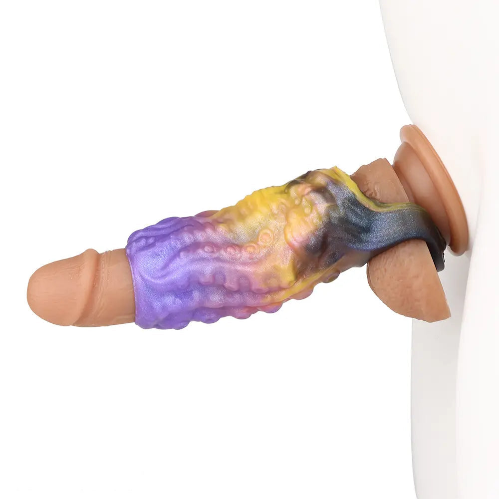 4.92in Egyzos Tentacle Silicone Soft Dildo Sleeve Cock Extender