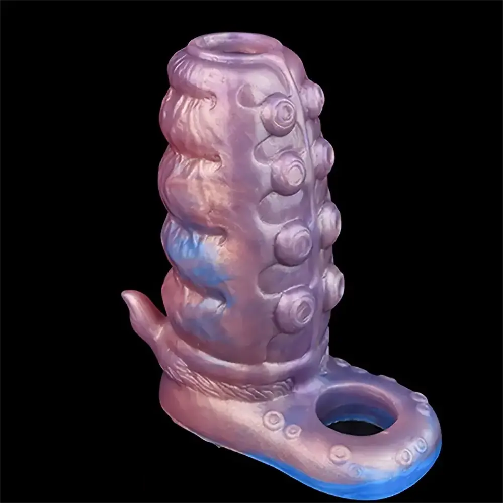 4.92in Realistic Tentacle Cock Soft Adult Dildo Sleeve With Penis Ring