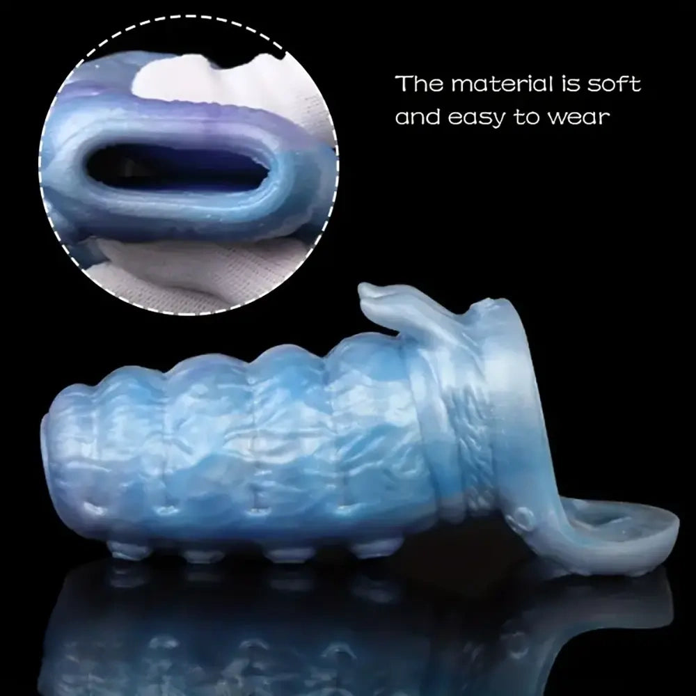 4.92in Realistic Tentacle Cock Soft Adult Dildo Sleeve With Penis Ring