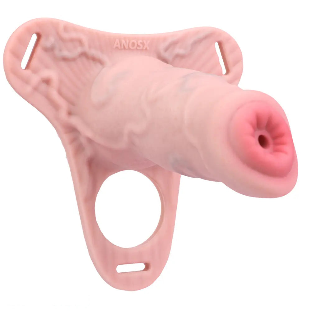 4.92in Silicone Animal Cock Cage Strap on Chastity Dildo Lock Cock Ring