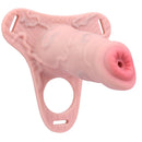 4.92in Silicone Animal Cock Cage Strap on Chastity Dildo Lock Cock Ring