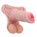 4.92in Silicone Animal Cock Cage Strap on Chastity Dildo Lock Cock Ring
