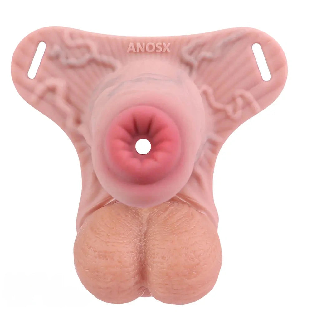 4.92in Silicone Animal Cock Cage Strap on Chastity Dildo Lock Cock Ring