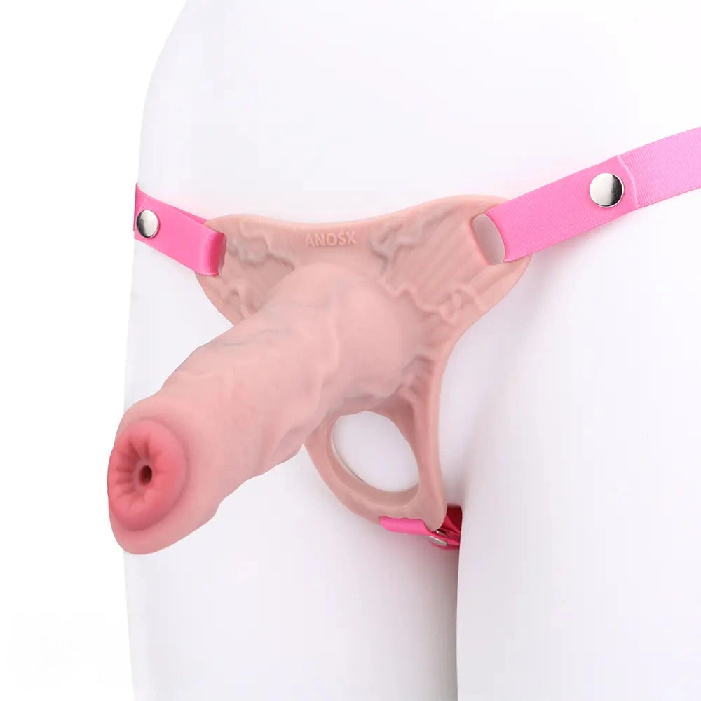 4.92in Silicone Animal Cock Cage Strap on Chastity Dildo Lock Cock Ring