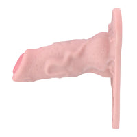 4.92in Silicone Animal Cock Cage Strap on Chastity Dildo Lock Cock Ring