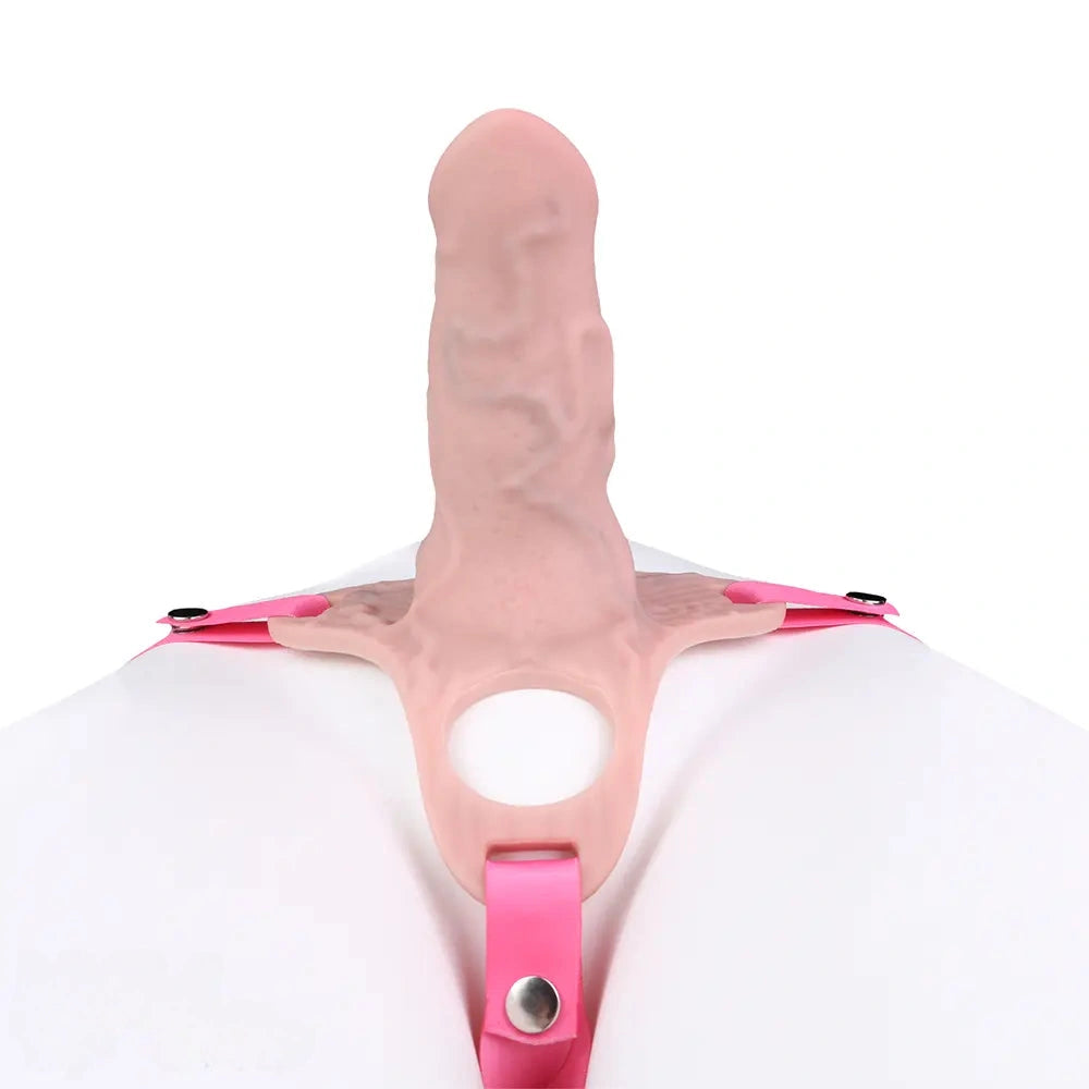 4.92in Silicone Animal Cock Cage Strap on Chastity Dildo Lock Cock Ring