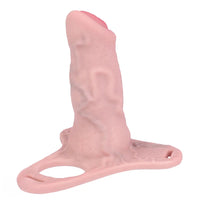 4.92in Silicone Animal Cock Cage Strap on Chastity Dildo Lock Cock Ring