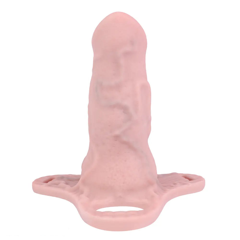 4.92in Silicone Animal Cock Cage Strap on Chastity Dildo Lock Cock Ring