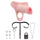 4.92in Silicone Animal Cock Cage Strap on Chastity Dildo Lock Cock Ring