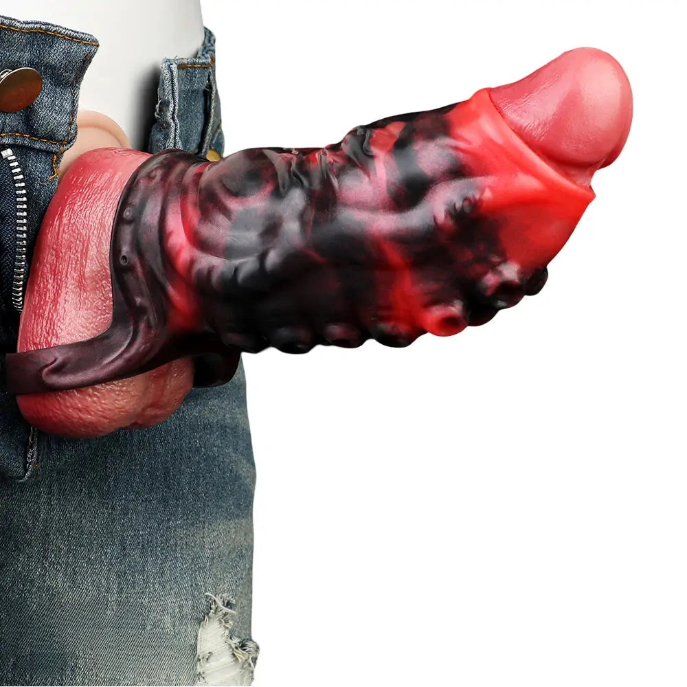 4.96in 5.51in 6.69in Tentacle Animal Soft Dildo Sleeve Cock Extender