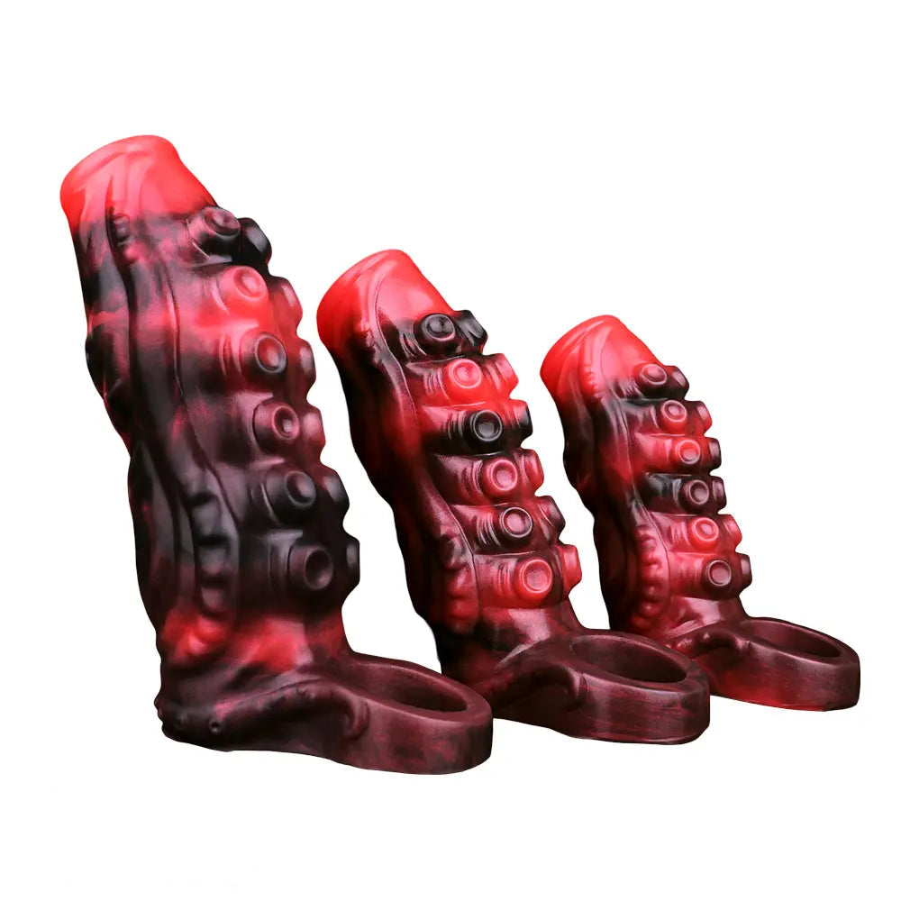 4.96in 5.51in 6.69in Tentacle Animal Soft Dildo Sleeve Cock Extender