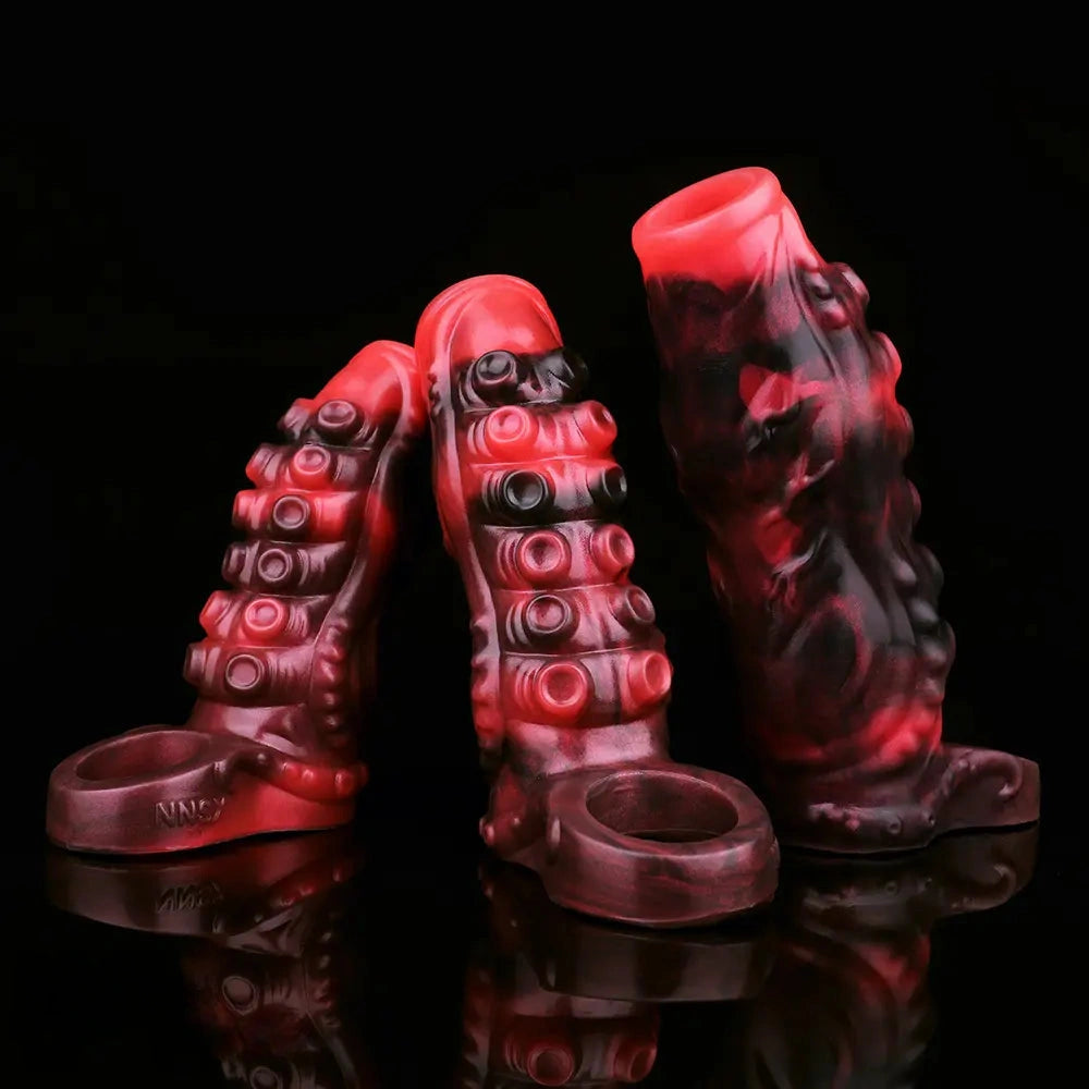 4.96in 5.51in 6.69in Tentacle Animal Soft Dildo Sleeve Cock Extender