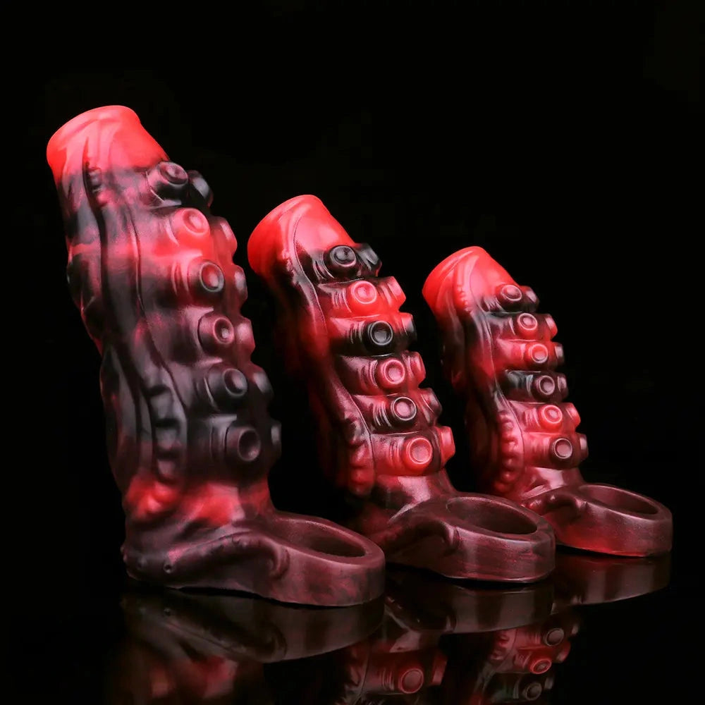 4.96in 5.51in 6.69in Tentacle Animal Soft Dildo Sleeve Cock Extender