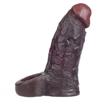 4.96in 6.42in Body-Safe Silicone Ultra-Realistic Penis Sleeve Dildo Toy