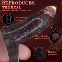 4.96in 6.42in Body-Safe Silicone Ultra-Realistic Penis Sleeve Dildo Toy