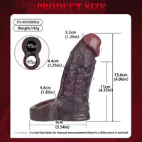 4.96in 6.42in Body-Safe Silicone Ultra-Realistic Penis Sleeve Dildo Toy