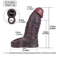 4.96in 6.42in Body-Safe Silicone Ultra-Realistic Penis Sleeve Dildo Toy