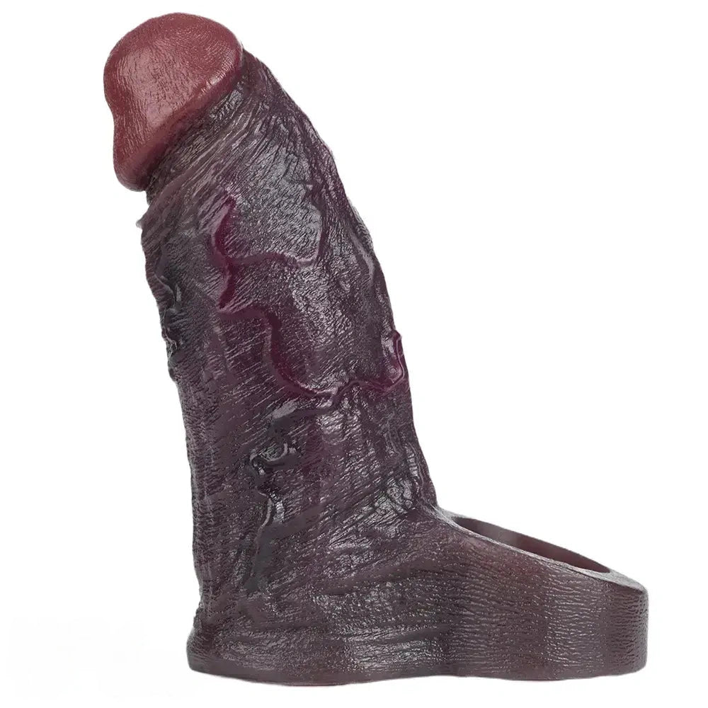 4.96in 6.42in Body-Safe Silicone Ultra-Realistic Penis Sleeve Dildo Toy