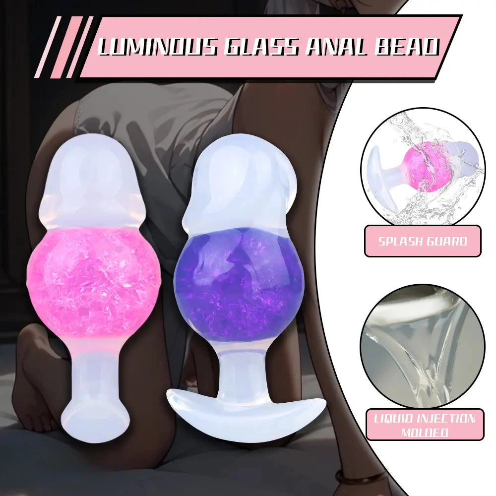 4.96in Luminous Silicone Anal Beads Dildo Anal Sex Toy For Adults