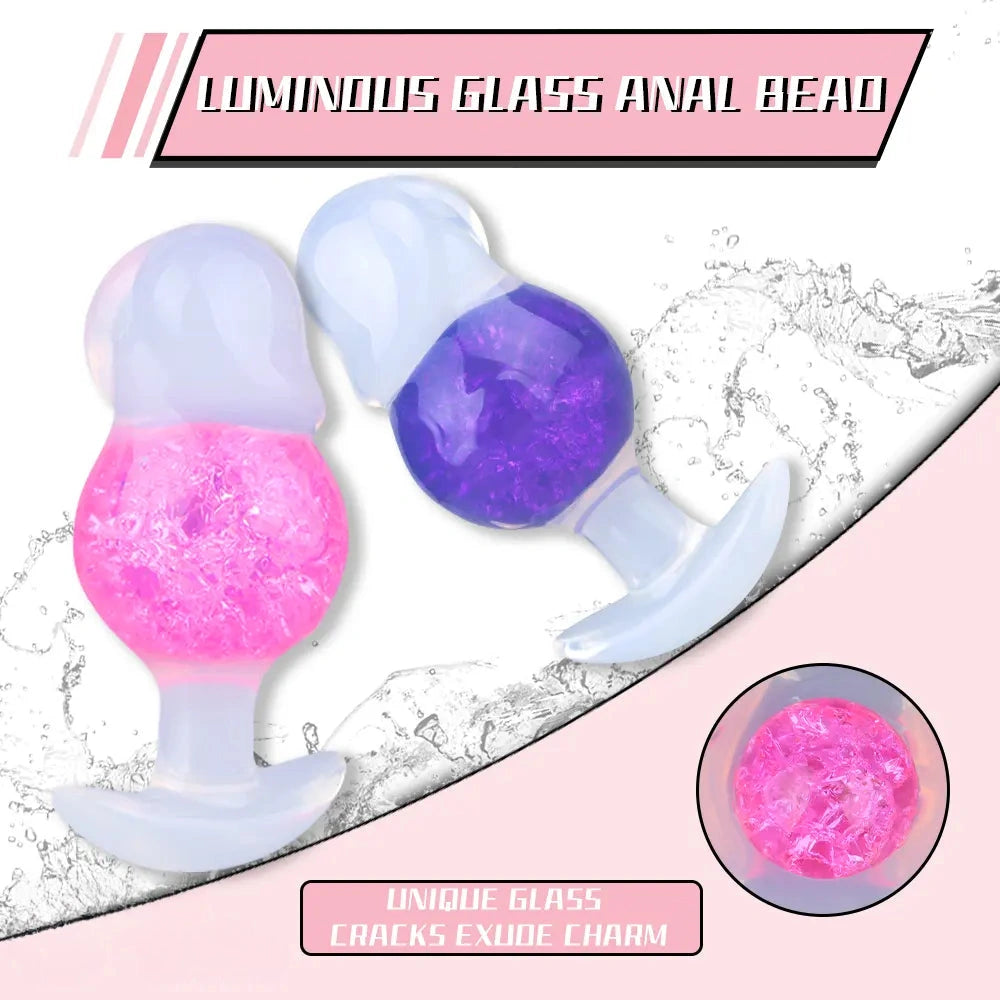 4.96in Luminous Silicone Anal Beads Dildo Anal Sex Toy For Adults
