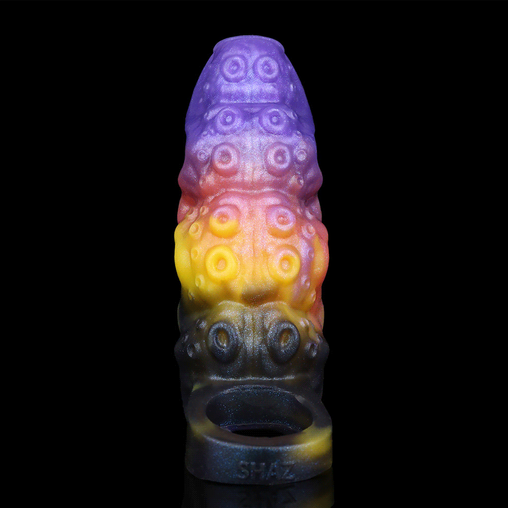 4.96in Sathos Euvoros Tentacle Silicone Soft Dildo Sleeve Cock Extender